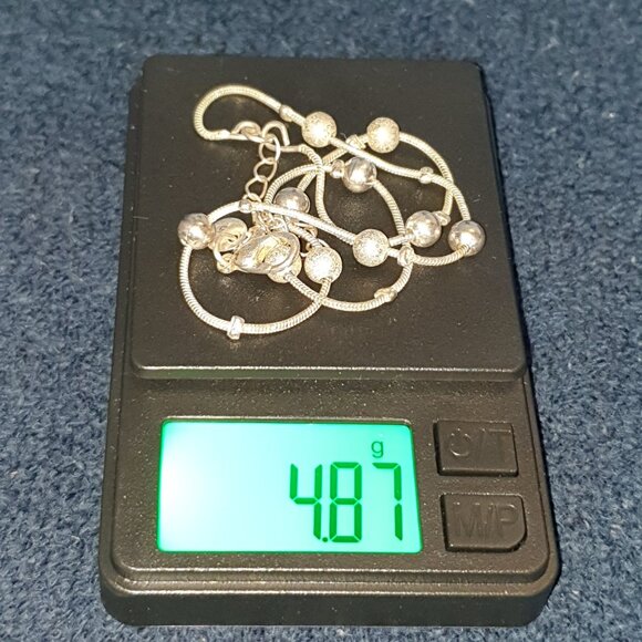 Vintage 925 Sterling Silver Two-Layer Beads Ball Bracelet – 8.75" - Picture 10 of 10